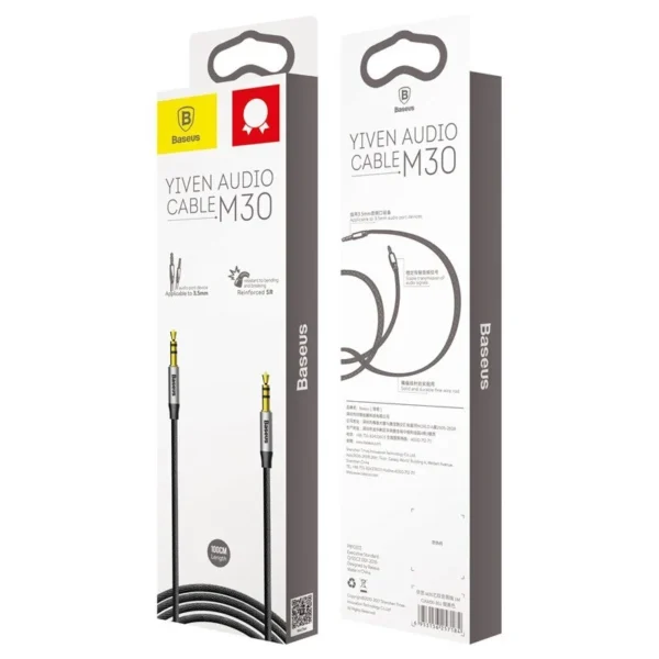 Кабель Baseus Yiven Audio Cable M30 1 м SilverBlack (CAM30-BS1)-5